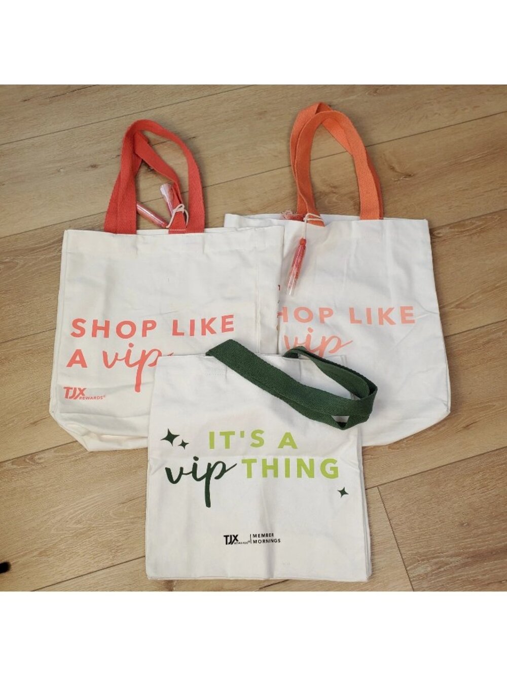 3 Marshalls HomeGoods TJMaxx Large Tote Bag Lot New VIP Cotton Shopping Market